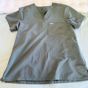 Figs Sage Green V-Neck Scrub Top